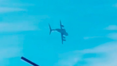 Kayseri'de 78 tonluk uçağı yan yatıran pilotun görüntüleri gündem oldu