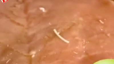 Domuz etinden canlı parazit çıktı iddiası