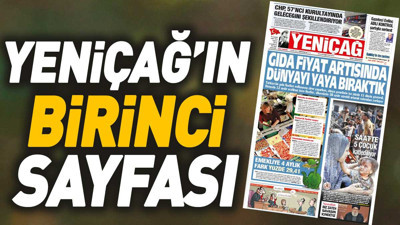 Yeniçağ Gazetesi'nin 1. sayfası (04 Kasım 2023)