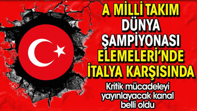 A Milli Takım Dünya Şampiyonası Elemeleri'nde İtalya karşısında. Kritik mücadele şifresiz kanalda