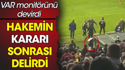 Hakemin kararı sonrası delirdi. VAR monitörünü kırdı