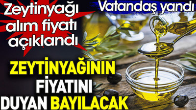 Zeytinyağının fiyatını duyan bayılacak. Zeytinyağı alım fiyatı açıklandı