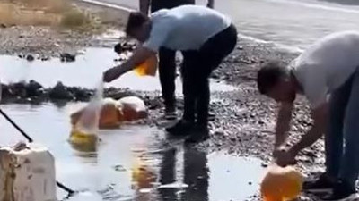 Şırnak'ta bedava akaryakıt izdihamı. Tasını kapan poşet poşet bidon bidon taşıdı