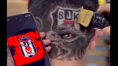 Berberin Beşiktaş temalı tıraşı gündem oldu