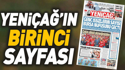 Yeniçağ Gazetesi'nin 1. sayfası (18 Kasım 2023)
