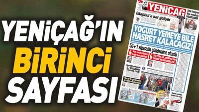 Yeniçağ Gazetesi'nin 1. sayfası (22 Kasım 2023)