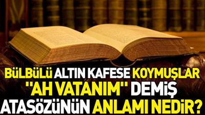 Bülbülü altın kafese koymuşlar "Ah vatanım" demiş atasözünün anlamı nedir?