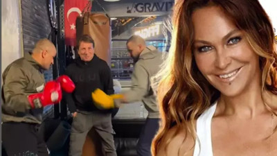 Kaya Çilingiroğlu spor diye kendini yumruklattı. Hülya Avşar dayanamadı