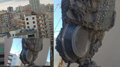 Ağır hasarlı binanın kolonundan tencere çıktı. Bu kadarına da pes artık