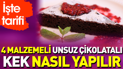 4 malzemeli unsuz çikolatalı kek nasıl yapılır?