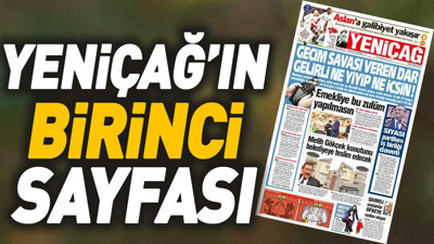 Yeniçağ Gazetesi'nin 1. sayfası (29 Kasım 2023)