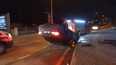 Kontrolden çıkan araç takla attı: 1 yaralı