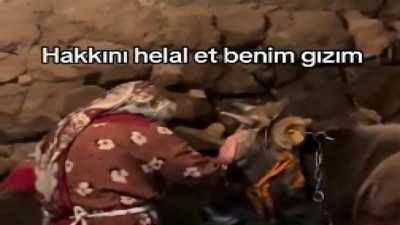 İneğiyle helalleşip vedalaşan yaşlı teyze, izleyenleri duygulandırdı: "Hakkını helal et benim gızım, sütlerini yedik"