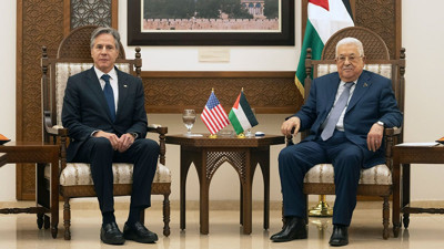 Filistin Devlet Başkanı Abbas, ABD Dışişleri Bakanı Blinken ile bir araya geldi