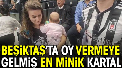 Beşiktaş'ta oy kullanmaya gelmiş en küçük kartal