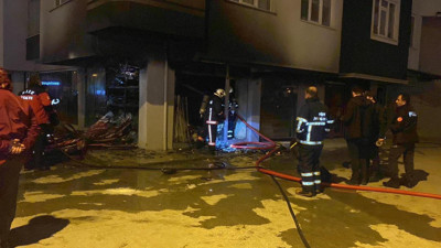 Rize’de iş yeri yangını