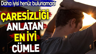 Çaresizliği anlatan en iyi cümle. Daha iyisi henüz bulunamadı