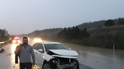 Bariyere çarpan otomobilde 1 kişi yaralandı