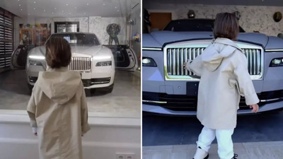 4 yaşındaki oğluna 26.6 milyon TL değerindeki elektrikli Rolls Royce Spectre kullandırdı