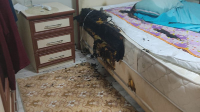 Elektrikli battaniyenin patlaması sonucu yangın çıktı. 1 yaralı