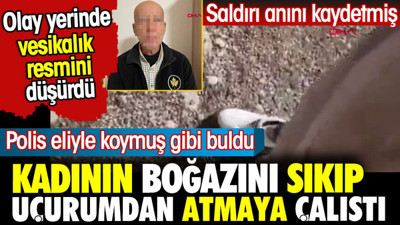 Kadının boğazını sıkıp uçurumdan atmaya çalıştı. Rus kadın saldırı anını kaydetmiş
