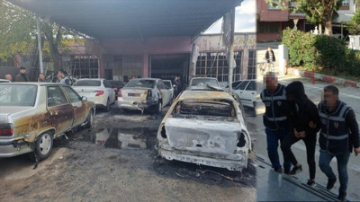 Kız arkadaşına çarpan aracı kundaklamıştı. O şüpheli tutuklandı