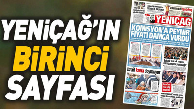 Yeniçağ Gazetesi'nin 1. sayfası (19 Aralık 2023)