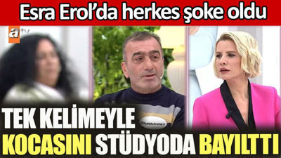 Tek kelimeyle kocasını stüdyoda bayılttı. Esra Erol’da ilginç anlar