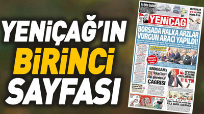 Yeniçağ Gazetesi'nin 1. sayfası (23 Aralık 2023)