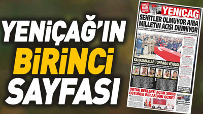 Yeniçağ Gazetesi'nin 1. sayfası (25 Aralık 2023)
