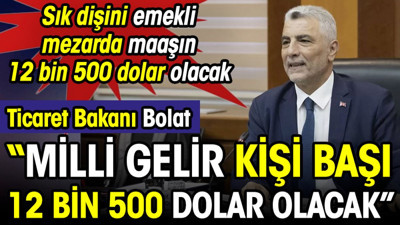 Bakan Bolat 'Milli Gelir kişi başı 12 bin 500 dolar olacak'. Sık dışını emekli mezarda maaşın 12 bin 500 dolar olacak