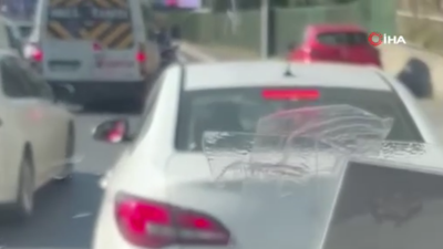 Sarıyer'de bir kadının otomobilin içinde darp edildiği anlar kameraya yansıdı