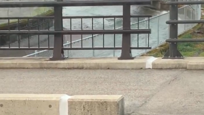 Deprem nehir suyunu sağa sola böyle salladı