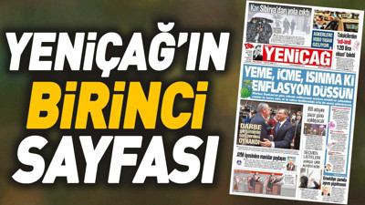 Yeniçağ Gazetesi'nin 1. sayfası (05 Ocak 2024)
