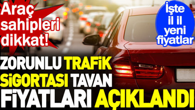 Zorunlu trafik sigortası tavan fiyatları açıklandı. Araç sahipleri dikkat! İşte il il yeni fiyatlar
