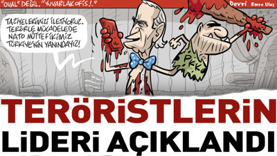 Teröristlerin lideri açıklandı. Emre Ulaş korkakların çizemeyeceği karikatürü çizdi