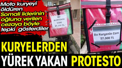 Kuryelerden yürek yakan protesto. Moto kuryeyi öldüren Somali liderinin oğluna verilen cezaya böyle tepki gösterdiler