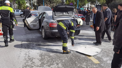 Bakımdan çıkan araç seyir halinde alev alev yandı