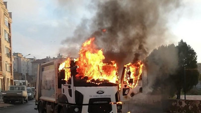 Çorlu’da çöp kamyonu alev topuna döndü
