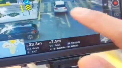 Aydın'da yaya yolunda yaya haklarına saygı göstermeyen sürücülere drone ile ceza