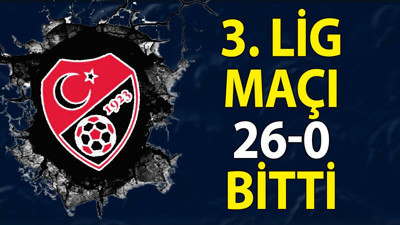 3. lig maçı 26-0 bitti. Hakem not alırken zorlandı
