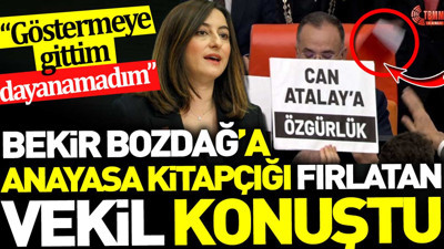Bekir Bozdağ’a Anayasa kitapçığı fırlatan vekil konuştu. 'Göstermeye gittim dayanamadım'