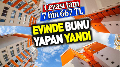 Evinde bunu yapan yandı! Cezası tam 7 bin 667 lira