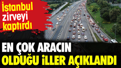 En çok aracın olduğu iller açıklandı. İstanbul zirveyi kaptırdı