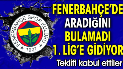 Fenerbahçe'de aradığını bulamadı. 1. Lig'e gidiyor