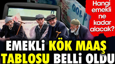 Emekli kök maaş tablosu belli oldu. Hangi emekli ne kadar alacak ?