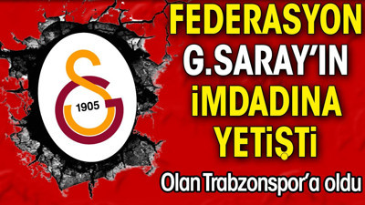 TFF Galatasaray'ın imdadına yetişti. Olan Trabzonspor'a oldu