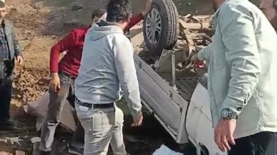 Direksiyonda uyuyakaldı aracı takla attı