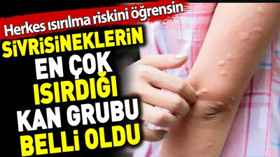 Sivrisineklerin en çok ısırdığı kan grubu belli oldu. Herkes ısırılma riskini öğrensin