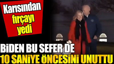 Biden bu sefer de 10 saniye öncesini unuttu. Karısından fırçayı yedi